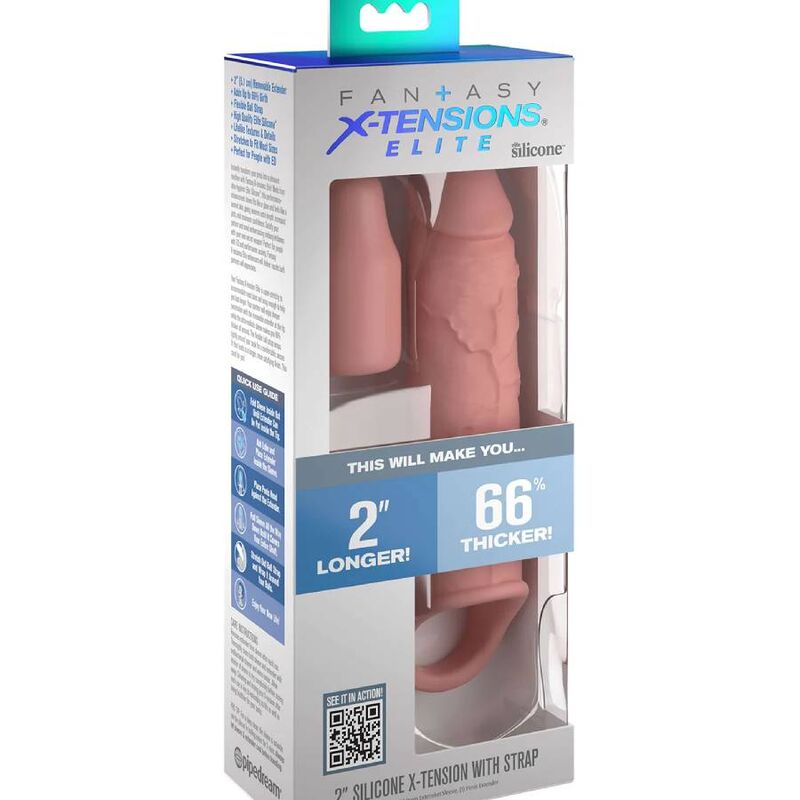 FANTASY X-TENSIONS - PIPEDREAMS EXTENSION WITH STRAP 6 INCH FLESH