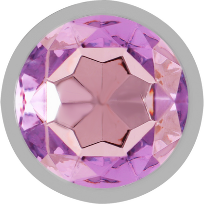 INTENSE - ALUMINUM METAL ANAL PLUG WITH PURPLE CRYSTAL, SIZE L