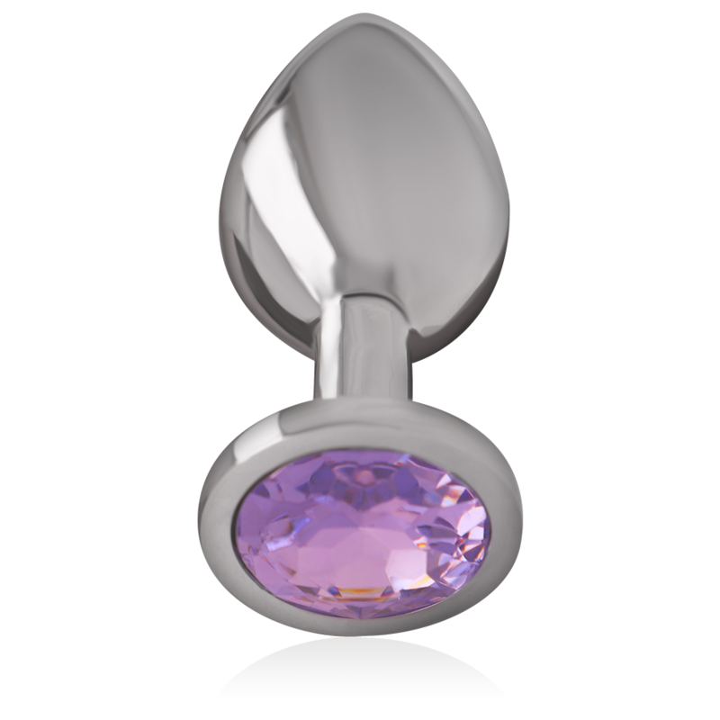 INTENSE - ALUMINUM METAL ANAL PLUG WITH PURPLE CRYSTAL, SIZE L