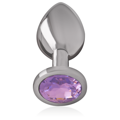 INTENSE - ALUMINUM METAL ANAL PLUG WITH PURPLE CRYSTAL, SIZE L