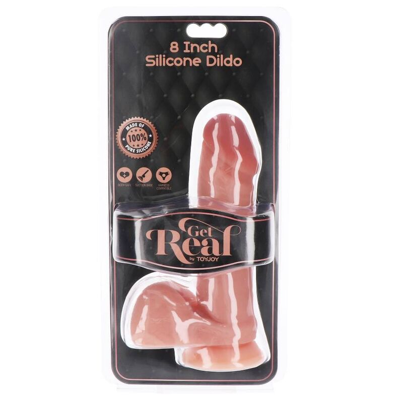 GET REAL - SILICONE DILDO 20.5 CM WITH BALLS SKIN