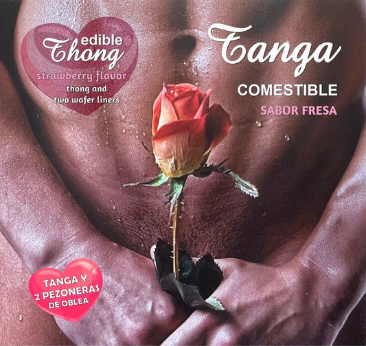 HOTFLOWERS - MEN'S THONG + 2 STRAWBERRY WAFER NIPPLES /es/pt/en/fr/it/
