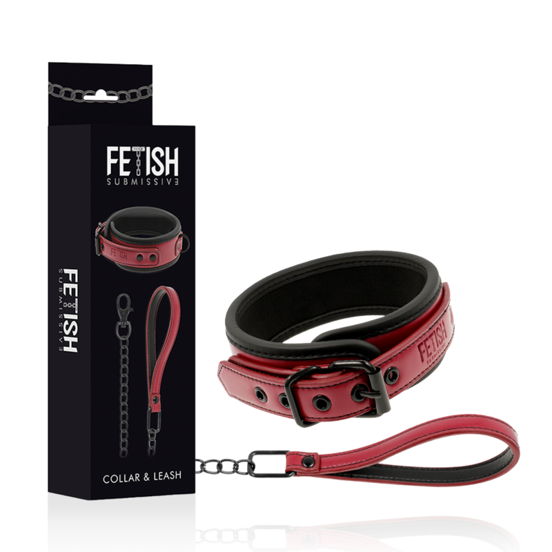 FETISH SUBMISSIVE DARK ROOM - CHAIN COLLAR WITH NEOPRENE LINING