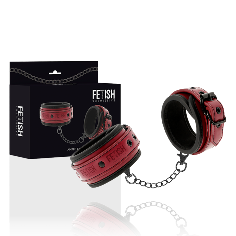 FETISH SUBMISSIVE DARK ROOM - ANKLE CUFFS MADE OF VEGAN LEATHER WITH NEOPRENE LINING