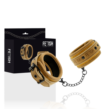 FETISH SUBMISSIVE ORIGIN - VEGANE LEDERHANDSCHELLEN MIT NEOPRENFUTTER