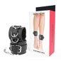 DARKNESS - BLACK ADJUSTABLE LEATHER ANKLE-HANDCUFFS
