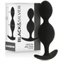 BLACK&SILVER - ORSON SILICONE BUTT PLUG WITH 2 ANAL WAVES 9 CM
