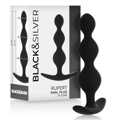 BLACK&SILVER - RUPERT ANAL BEAD CHAIN 10 CM