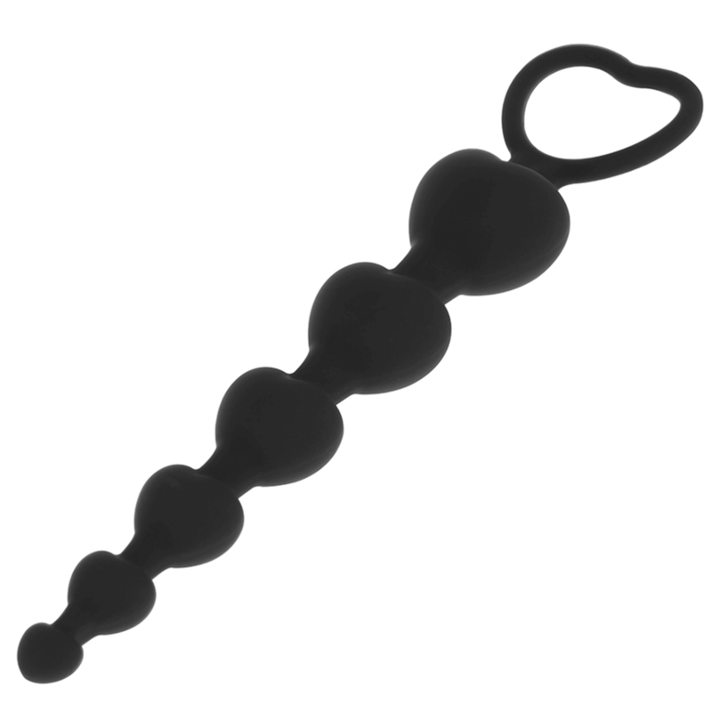 BLACK&SILVER - MILA ANAL HEART NECKLACE 18 CM