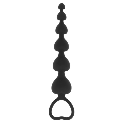 BLACK&SILVER - MILA ANAL HEART NECKLACE 18 CM