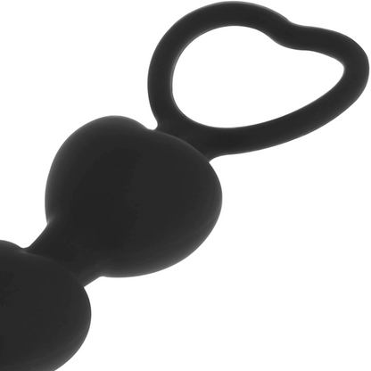 BLACK&SILVER - MILA ANAL HEART NECKLACE 18 CM
