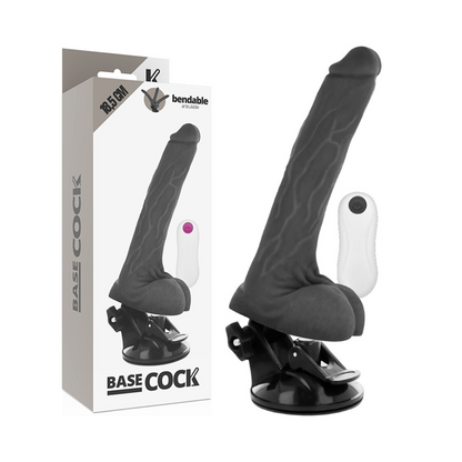 BASECOCK - ARTICULATED VIBRATOR WITH REMOTE CONTROL BLACK 18.5 CM -O- 4 CM