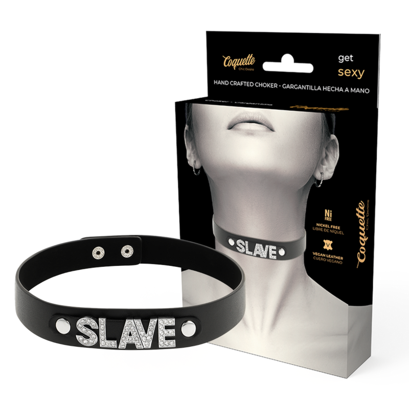 COQUETTE CHIC DESIRE - VEGAN LEATHER SLAVE COLLAR