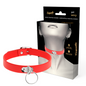 COQUETTE CHIC DESIRE - RED VEGAN LEATHER NECKLACE FETISH ACCESSORY FOR WOMEN
