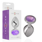 INTENSE - ALUMINUM METAL ANAL PLUG WITH PURPLE CRYSTAL, SIZE L