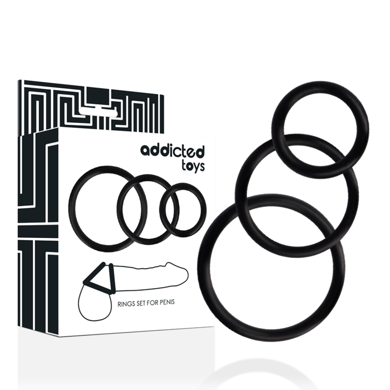 ADDICTED TOYS - RING SET FOR PENIS BLACK