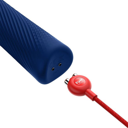 FUN FACTORY - VIM SILICONE RECHARGEABLE, VIBRATING, WEIGHTED RUMBLE WAND MIDNIGHT BLUE
