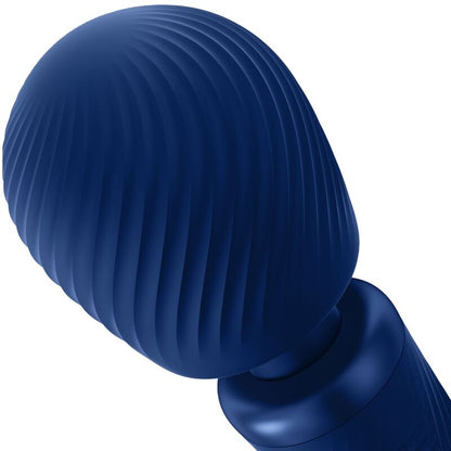 FUN FACTORY - VIM SILICONE RECHARGEABLE, VIBRATING, WEIGHTED RUMBLE WAND MIDNIGHT BLUE