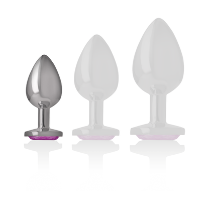 INTENSE - ALUMINIUM METAL ANAL PLUG PINK HEART SIZE S