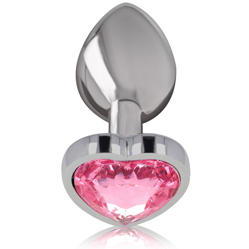 INTENSE - ALUMINIUM METAL ANAL PLUG PINK HEART SIZE S