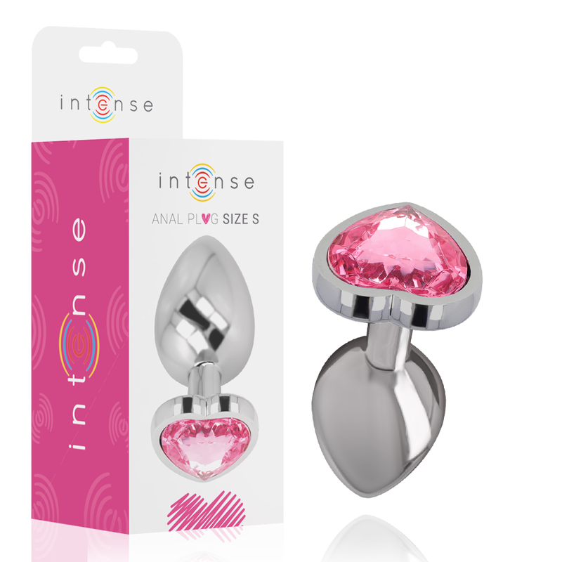 INTENSE - ALUMINIUM METAL ANAL PLUG PINK HEART SIZE S