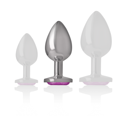 INTENSE - ALUMINIUM METAL ANAL PLUG PINK HEART SIZE M