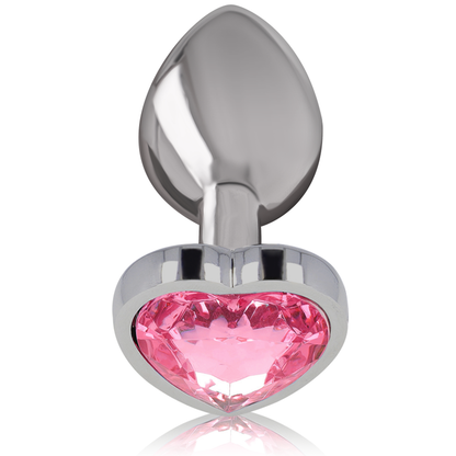 INTENSE - ALUMINIUM METAL ANAL PLUG PINK HEART SIZE M