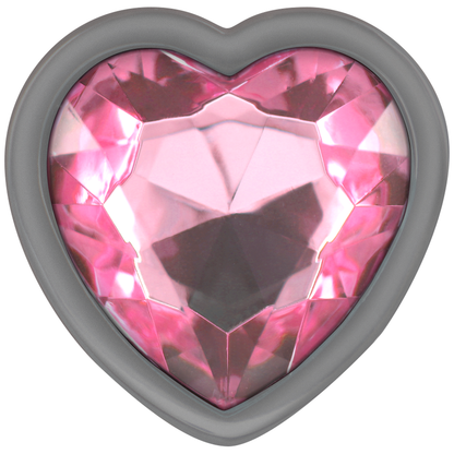 INTENSE - ALUMINIUM METAL ANAL PLUG PINK HEART SIZE M