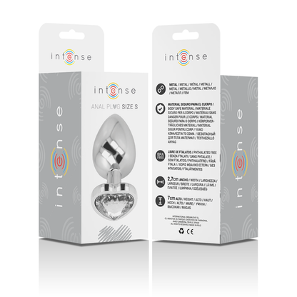 INTENSE - WHITE HEART ALUMINIUM METAL ANAL PLUG SIZE S