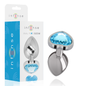 INTENSE - ALUMINUM METAL ANAL PLUG, BLUE HEART, SIZE M