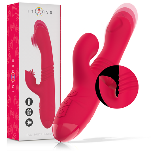 INTENSE - DUA MULTIFUNCTION RECHARGEABLE UP AND DOWN VIBRATOR WITH RED TONGUE