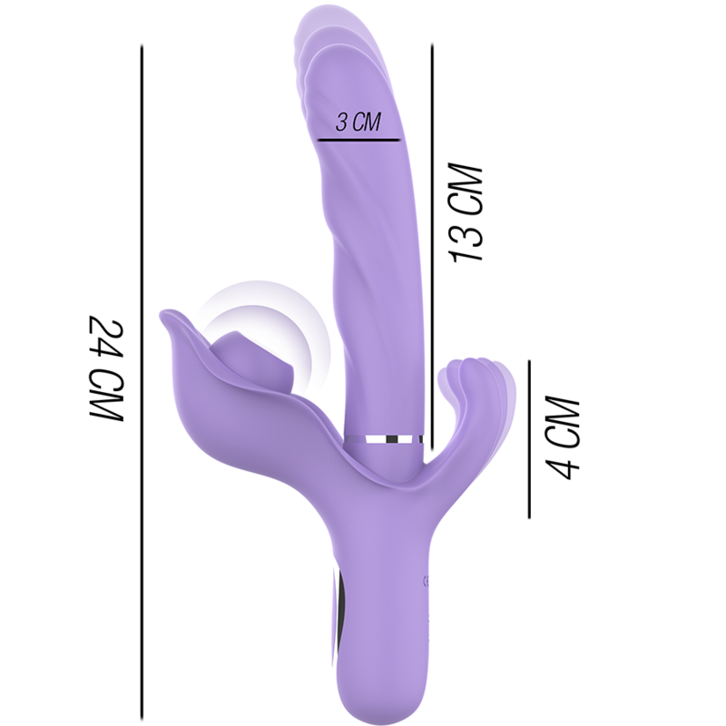 INTENSE - BILLIE MULTIFUNCTIONAL RECHARGEABLE SUCKING VIBRATOR WITH PURPLE PUSH BUTTON
