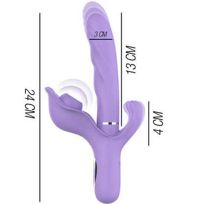 INTENSE - BILLIE MULTIFUNCTIONAL RECHARGEABLE SUCKING VIBRATOR WITH PURPLE PUSH BUTTON