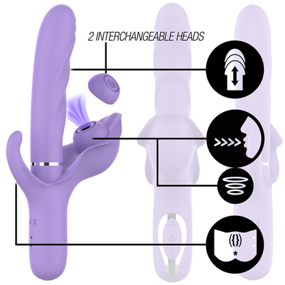INTENSE - BILLIE MULTIFUNCTIONAL RECHARGEABLE SUCKING VIBRATOR WITH PURPLE PUSH BUTTON