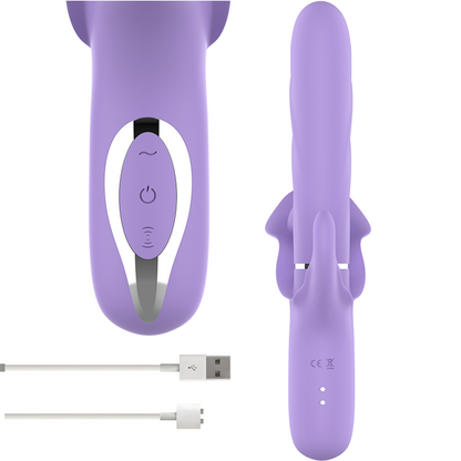 INTENSE - BILLIE MULTIFUNCTIONAL RECHARGEABLE SUCKING VIBRATOR WITH PURPLE PUSH BUTTON