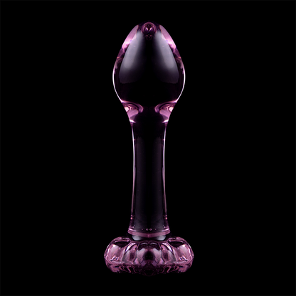 NEBULA SERIES BY IBIZA - MODEL 2 ANAL PLUG BOROSILICATE GLASS PINK 11 CM -Ø- 3.5 CM