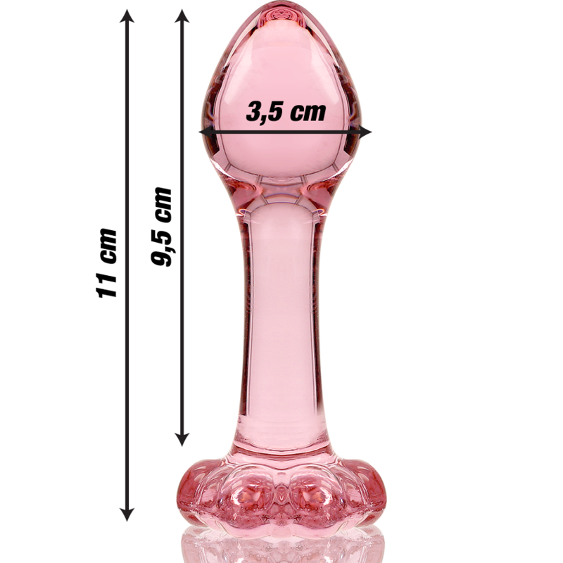 NEBULA SERIES BY IBIZA - MODEL 2 ANAL PLUG BOROSILICATE GLASS PINK 11 CM -Ø- 3.5 CM