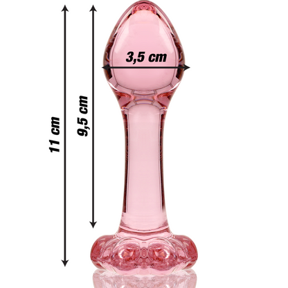 NEBULA SERIES BY IBIZA - MODEL 2 ANAL PLUG BOROSILICATE GLASS PINK 11 CM -Ø- 3.5 CM