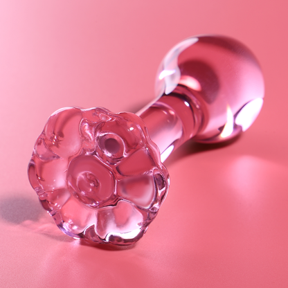 NEBULA SERIES BY IBIZA - MODEL 2 ANAL PLUG BOROSILICATE GLASS PINK 11 CM -Ø- 3.5 CM