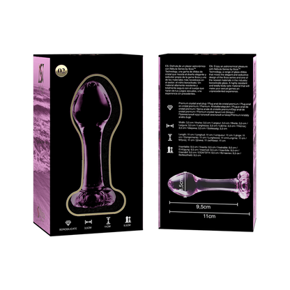 NEBULA SERIES BY IBIZA - MODEL 2 ANAL PLUG BOROSILICATE GLASS PINK 11 CM -Ø- 3.5 CM
