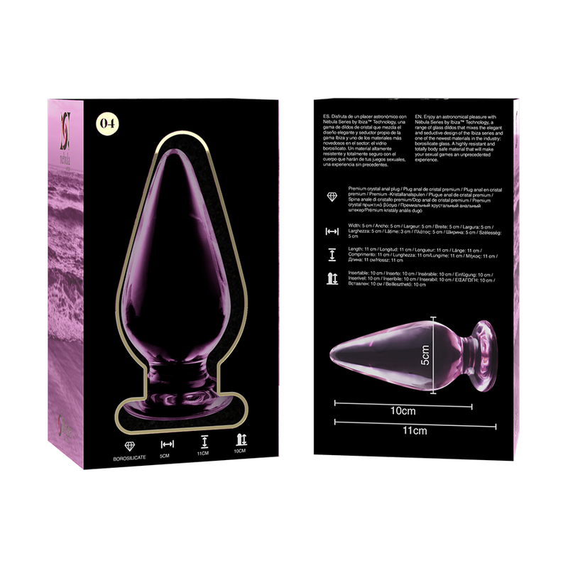 NEBULA SERIES BY IBIZA - MODEL 4 AN*L PLUG BOROSILICATE GLASS PINK 11 CM -Ø- 5 CM