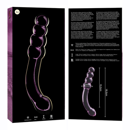 NEBULA SERIES BY IBIZA - MODEL 14 BOROSILICATE GLASS DILDO PINK 18.5 CM -O- 3 CM