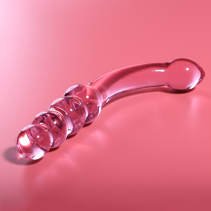 NEBULA SERIES BY IBIZA - MODEL 14 BOROSILICATE GLASS DILDO PINK 18.5 CM -O- 3 CM