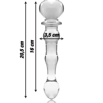 NEBULA SERIES BY IBIZA - MODEL 21 DILDO BOROSILICATE GLASS CLEAR 20.5 CM -Ø- 3.5 CM