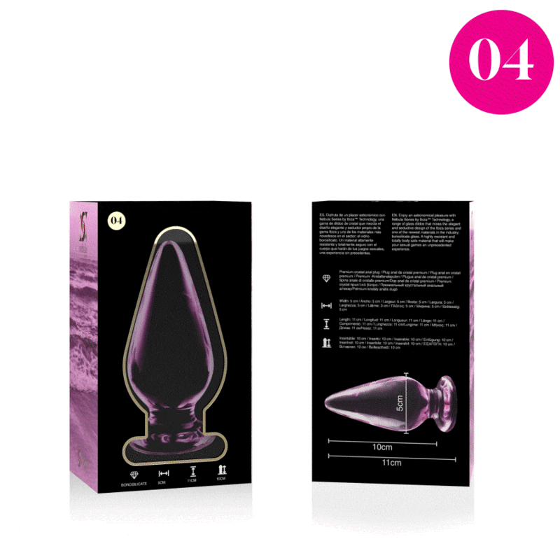 NEBULA SERIES BY IBIZA - MODEL 4 AN*L PLUG BOROSILICATE GLASS PINK 11 CM -Ø- 5 CM