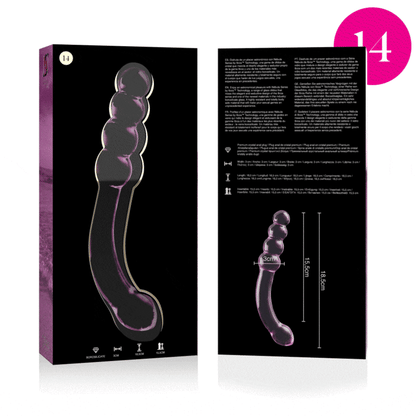 NEBULA SERIES BY IBIZA - MODEL 14 BOROSILICATE GLASS DILDO PINK 18.5 CM -O- 3 CM