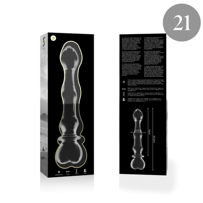 NEBULA SERIES BY IBIZA - MODEL 21 DILDO BOROSILICATE GLASS CLEAR 20.5 CM -Ø- 3.5 CM