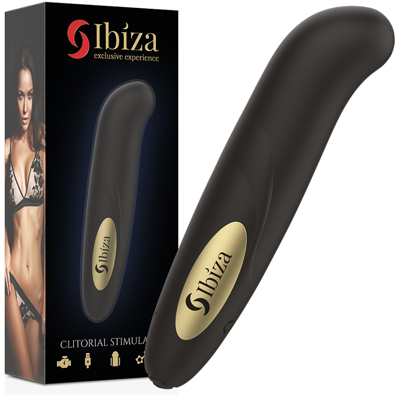 IBIZA - CLITORAL STIMULATOR USB CHARGER 10 VIBRATION MODES GOLDEN 13 X 2.9 CM