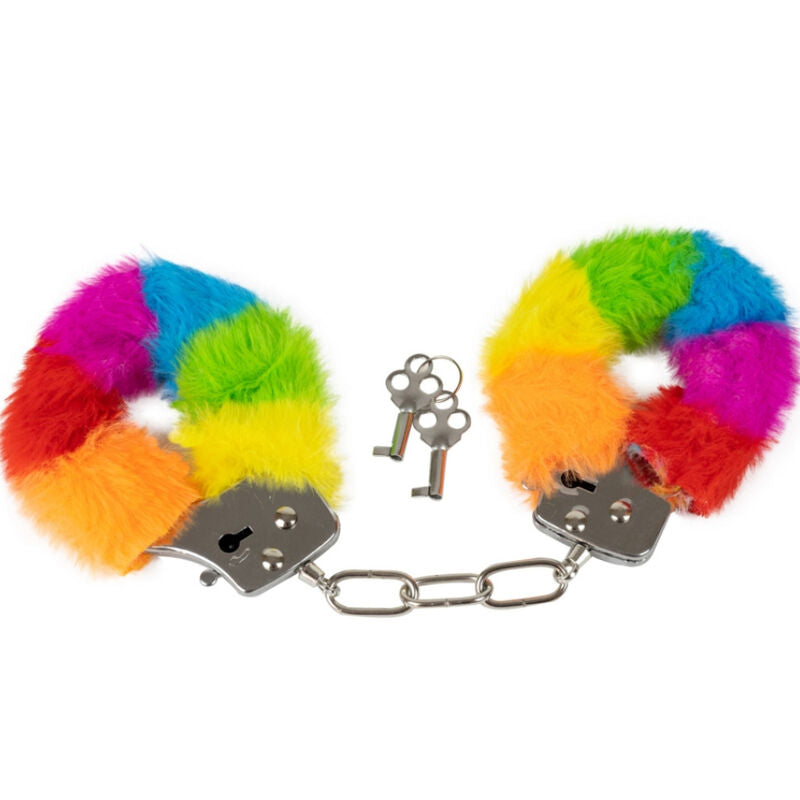 SPENCER & FLEETWOOD - METAL HANDCUFFS RAINBOW LINED