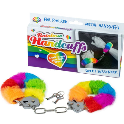 SPENCER & FLEETWOOD - METAL HANDCUFFS RAINBOW LINED